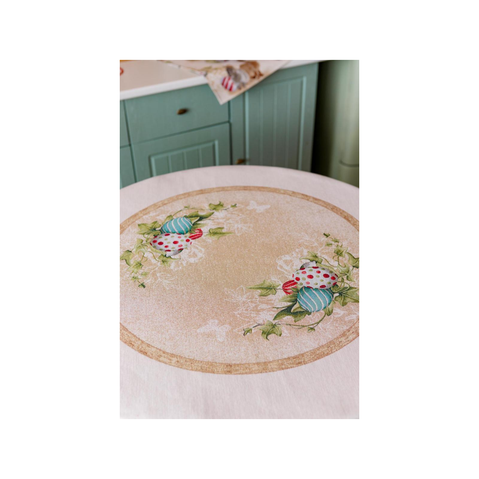 Скатерть Прованс гобеленовая Пасхальная Веснянка D-136 см (034147) изображение 3