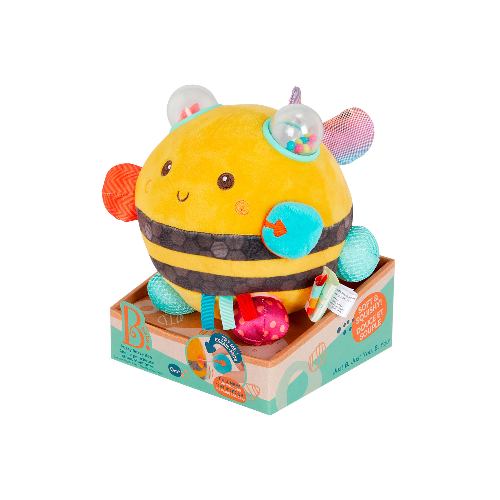 Развивающая игрушка Battat Сенсорная мягкая игрушка – Пчелка пушистик волчок (BX2037Z) изображение 2