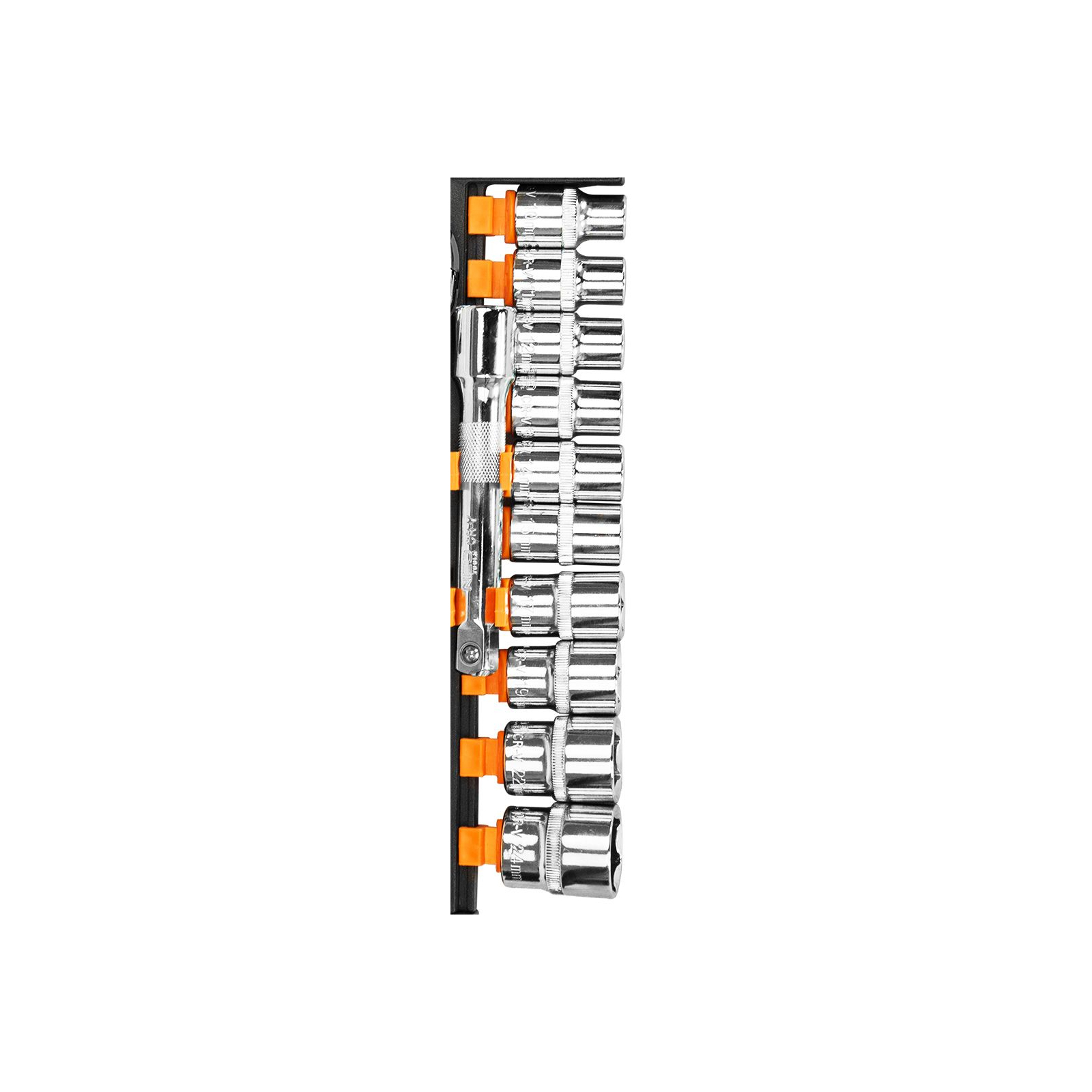 Набір головок Neo Tools 12шт, 3/8", тріскачка 90 зубців, CrV (10-020N) зображення 2