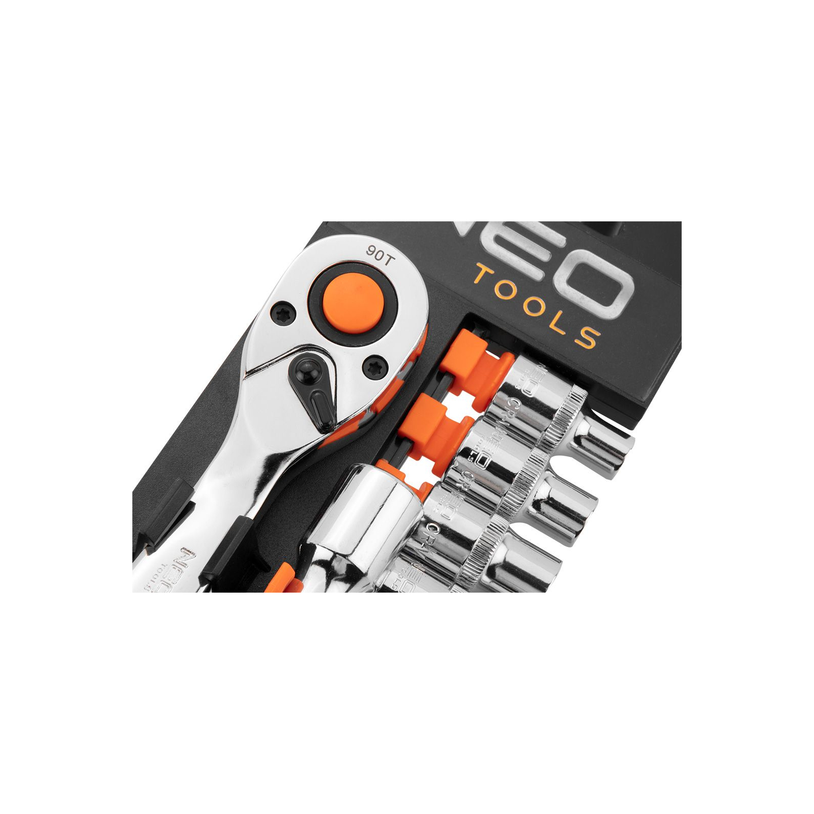 Набір головок Neo Tools 12шт, 3/8", тріскачка 90 зубців, CrV (10-020N) зображення 5