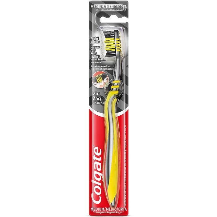 Зубна щітка Colgate Зіг Заг Деревне вугілля Жовта (2170000000114)