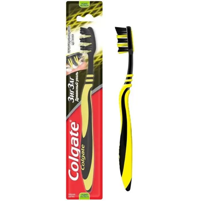 Зубна щітка Colgate Зіг Заг Деревне вугілля Жовта (2170000000114) зображення 2