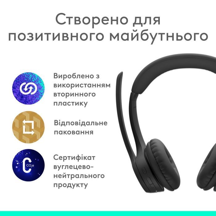 Наушники Logitech Zone 300 Bluetooth Graphite (981-001407) изображение 7