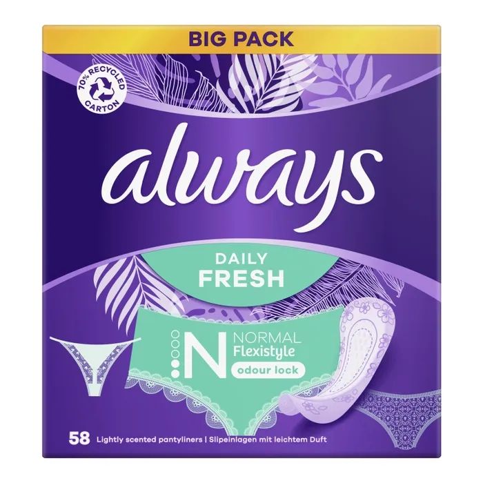 Ежедневные прокладки Always Daily Fresh Normal Flexistyle 58 шт. (8700216461757) изображение 2