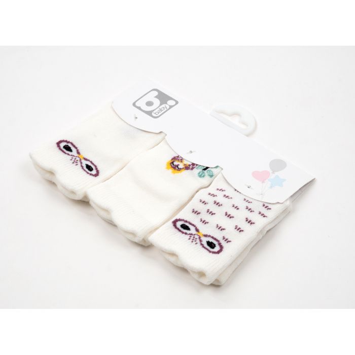 Шкарпетки дитячі Bibaby набір з совушками (68331-0-cream) зображення 2