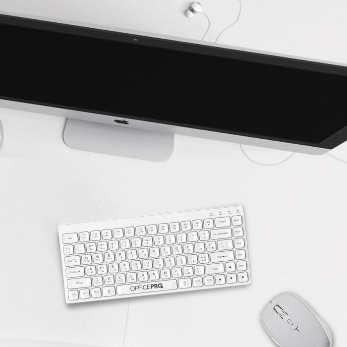 Клавіатура OfficePro SK955W Wireless/Bluetooth White (SK955W) зображення 6