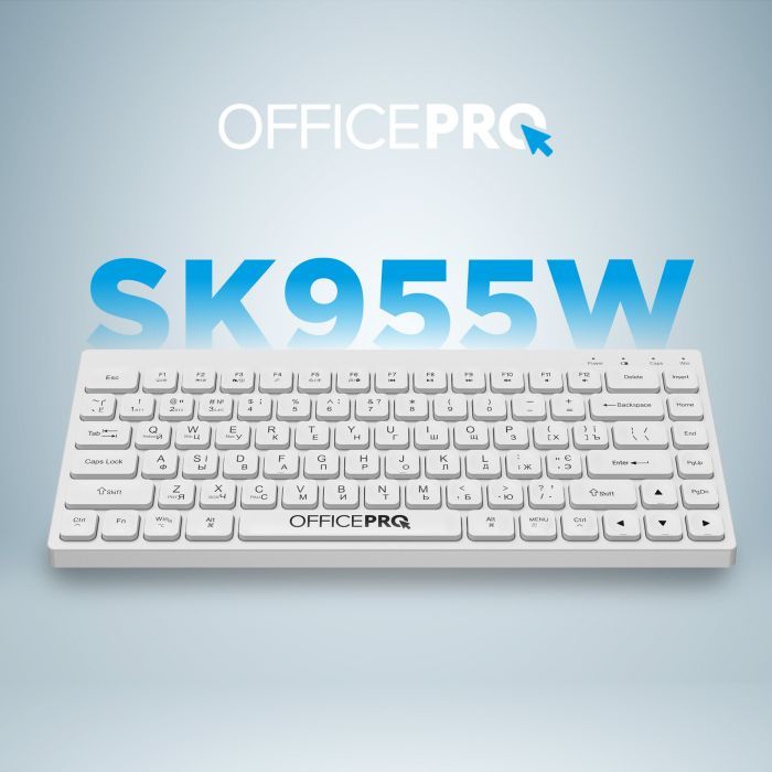 Клавиатура OfficePro SK955W Wireless/Bluetooth White (SK955W) изображение 7