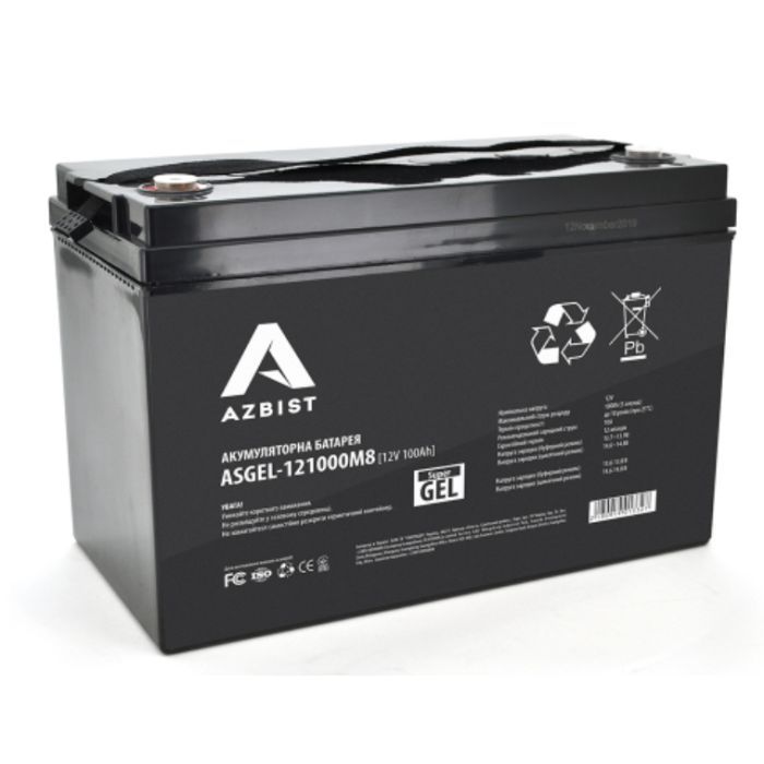 Батарея до ДБЖ AZBIST 12V 100 Ah Super GEL (ASGEL-121000M8)