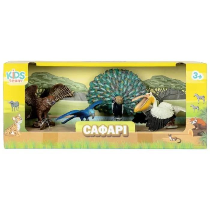 Фігурка Kids Team набір Сафарі Птахи: Гіацинтовий Ара,Павич, Пелікан, Сова (Q9899-C19_1) зображення 2