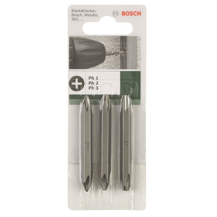 Набор бит Bosch двухсторонние PH/PH 1/2/3, 60мм, 3шт (2.609.255.961)