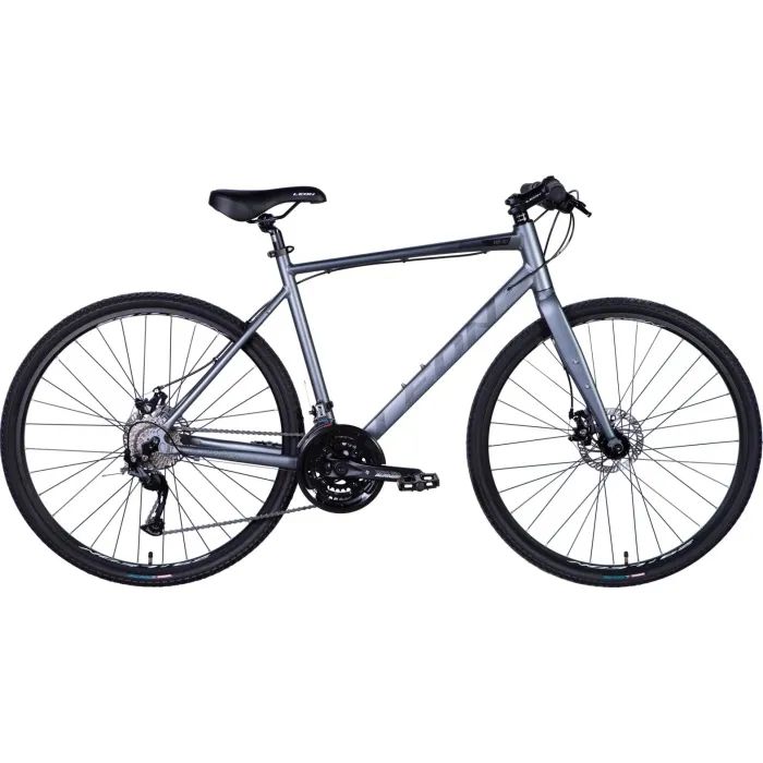 Велосипед Leon 28" HD 80 DD рама-21" Al сірий з чорним 2024 (OPS-LN-28-045)