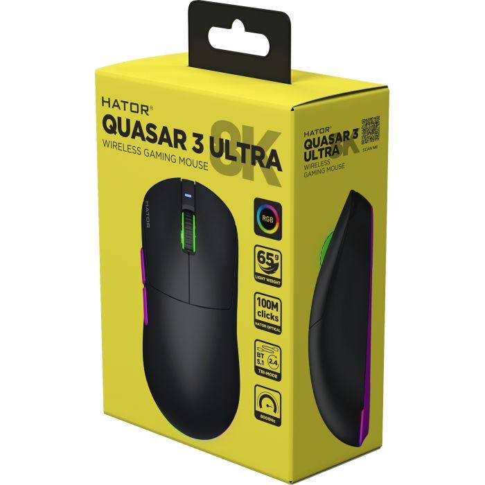 Мышка Hator Quasar 3 Ultra 8K Wireless White (HTM771) изображение 8