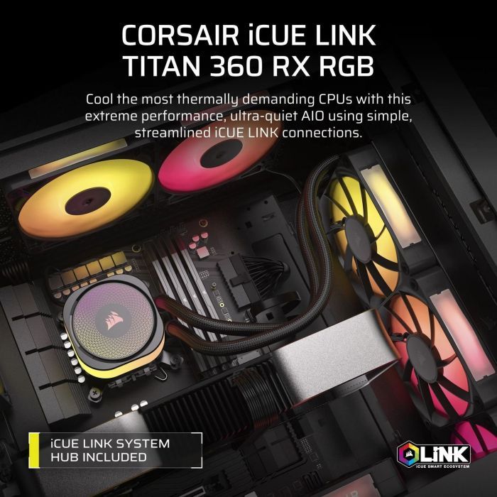 Система жидкостного охлаждения Corsair iCUE LINK TITAN 360 RX RGB (CW-9061018-WW) изображение 9