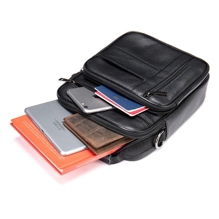 Сумка Vintage Кожаная Черная (20347) изображение 5