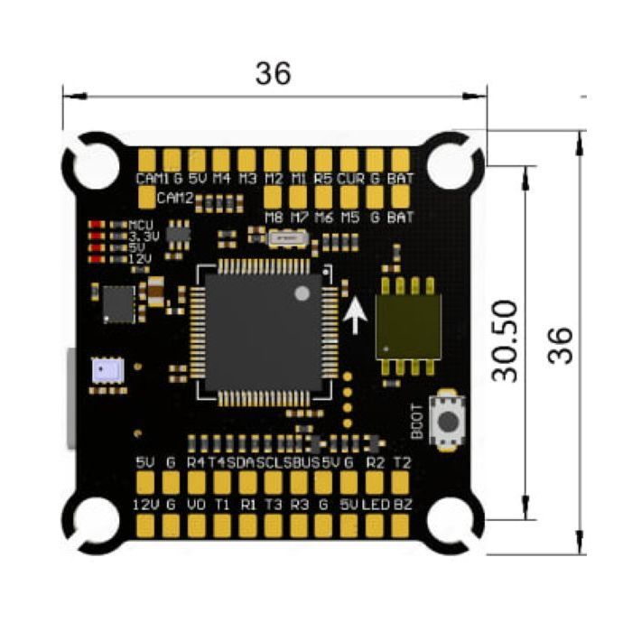 Політний стек Hobbyporter F405 + 55A ESC (F405BLS55A)