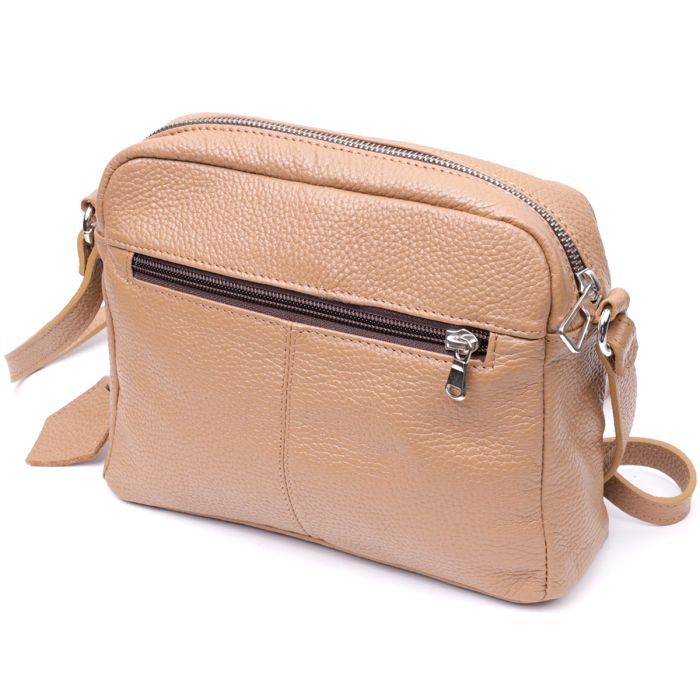 Сумка Grande Pelle Кросс-боди из натуральной кожи Бежевая (11652) изображение 2