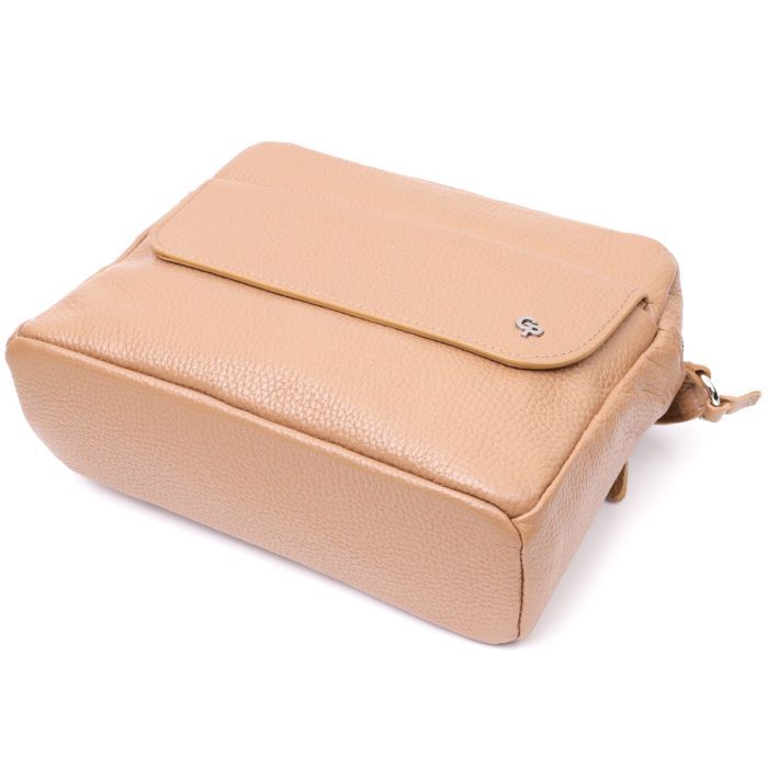 Сумка Grande Pelle Кросс-боди из натуральной кожи Бежевая (11652) изображение 3