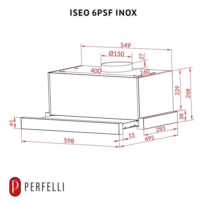 Вытяжка кухонная Perfelli ISEO 6PSF INOX изображение 12
