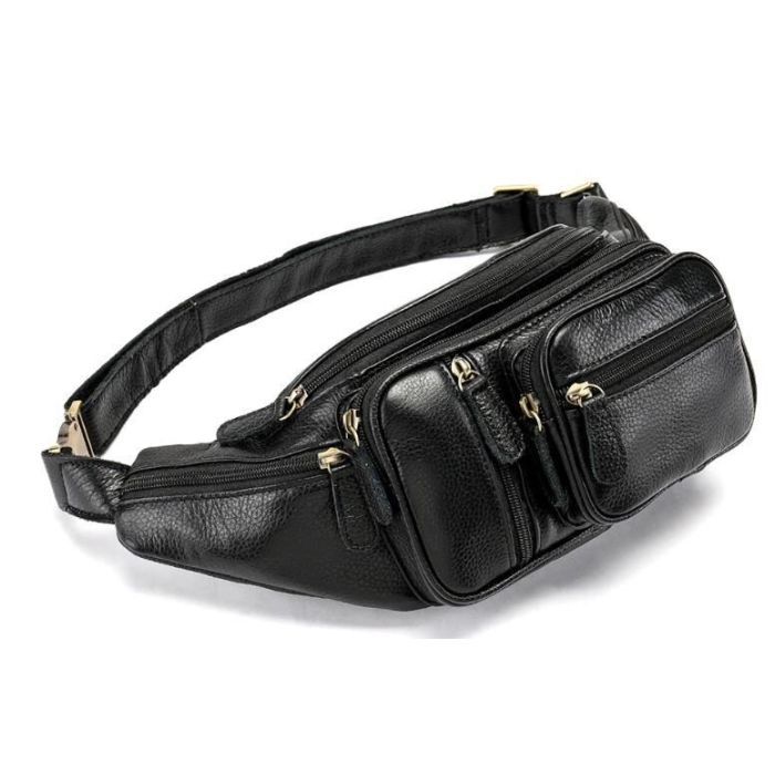 Сумка Vintage Поясная мужская Черная (14817) изображение 2