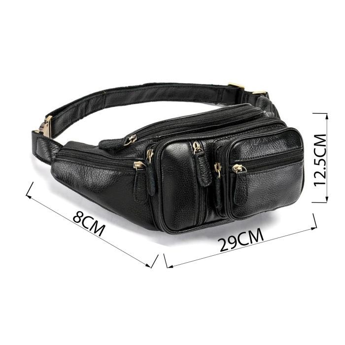 Сумка Vintage Поясная мужская Черная (14817) изображение 4