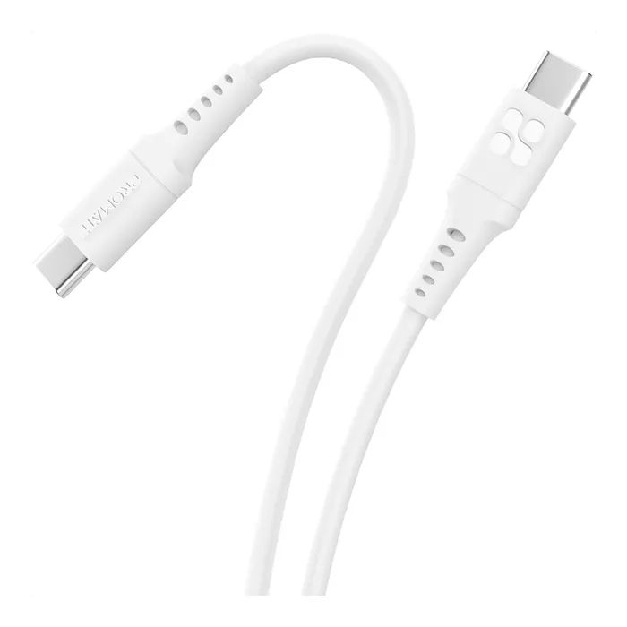 Дата кабель USB-C to USB-C powerlink-cc120.white Promate (powerlink-cc120.white)