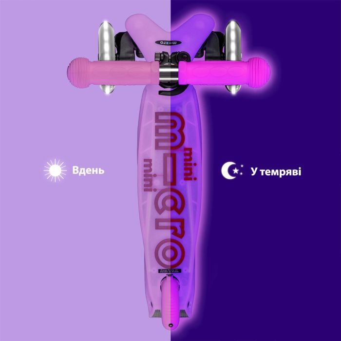 Самокат Micro Mini Deluxe Glow LED Морозний рожевий (MMD217) зображення 6
