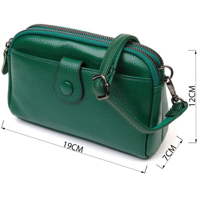 Сумка Vintage Из натуральной кожи Зеленая (22101) изображение 3