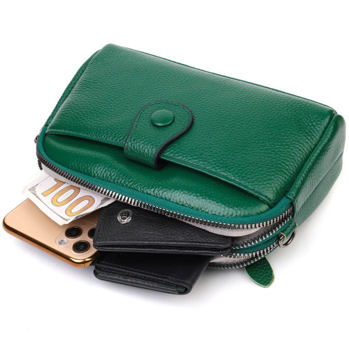 Сумка Vintage Из натуральной кожи Зеленая (22101) изображение 7