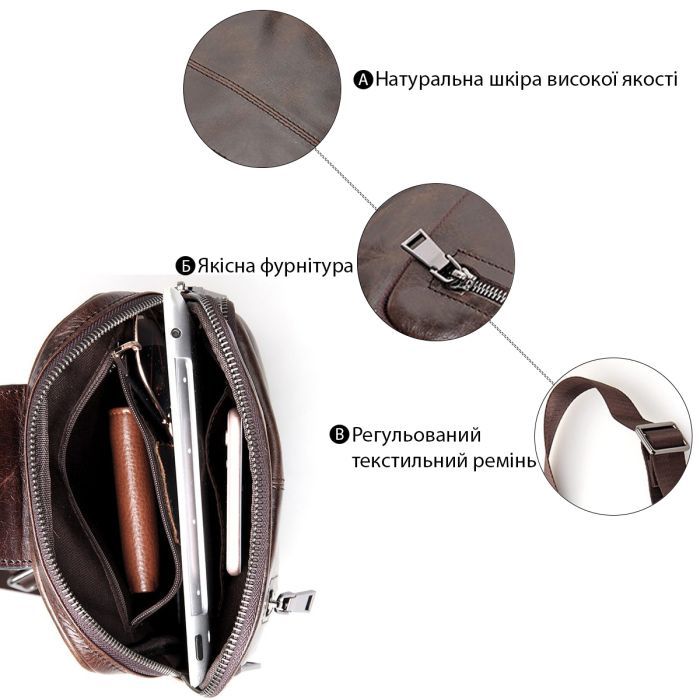 Сумка Vintage Коричневая (14415) изображение 4