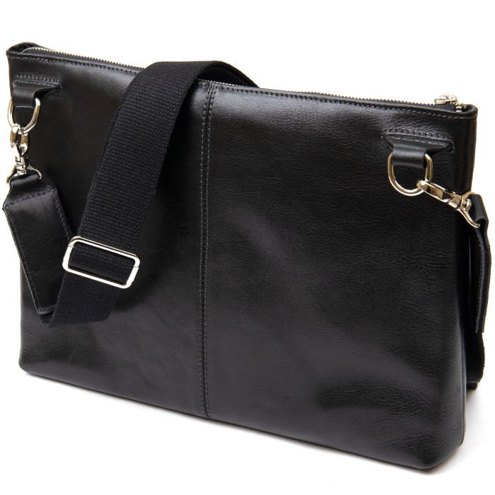 Сумка Grande Pelle Кожаная мужская Черная (11437) изображение 2