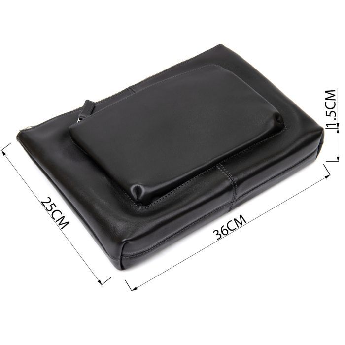 Сумка Grande Pelle Кожаная мужская Черная (11437) изображение 3