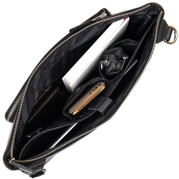 Сумка Grande Pelle Кожаная мужская Черная (11437) изображение 7