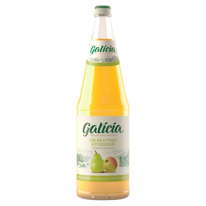 Сок Galicia Яблочно-грушевый прямого отжима неосвещенный 1 л с/б (4820209560374)