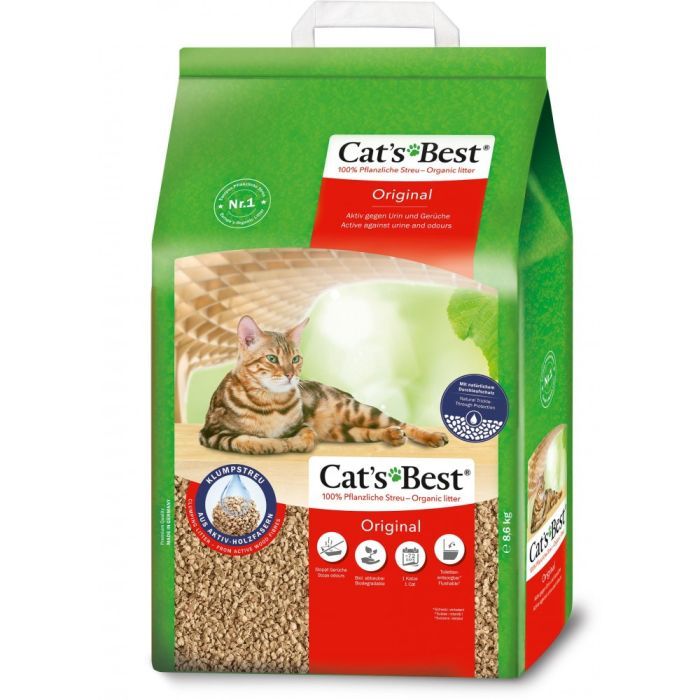 Наполнитель для туалета Cats Best Original Древесный комковочный 8.6 кг (20 л) (4002973189351)