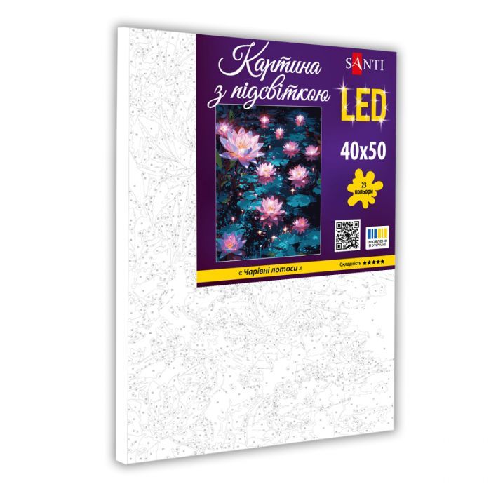 Картина по номерам Santi Чарівні лотоси 40*50см LED (955430) изображение 2