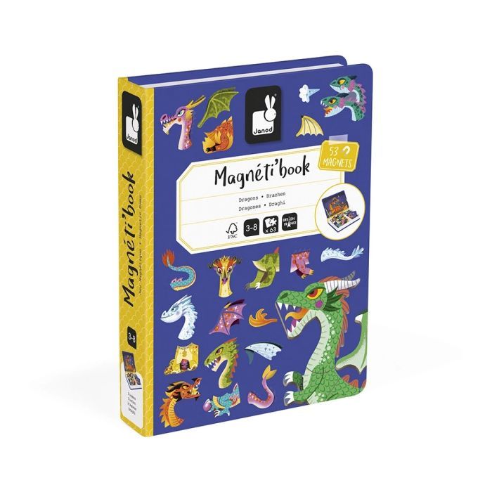 Развивающая игрушка Janod Магнитная книга Драконы 53 элемента (J02527) изображение 2
