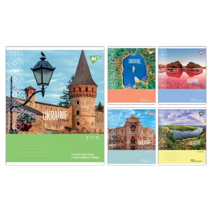 Зошит Yes Ukraine travel А5 24 аркушів клітинка (767994)