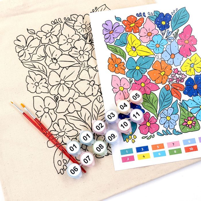 Набор для творчества Rosa Talent екосумка-розмальовка, Funny Flowers, 38х42 см (4823098543510) изображение 4