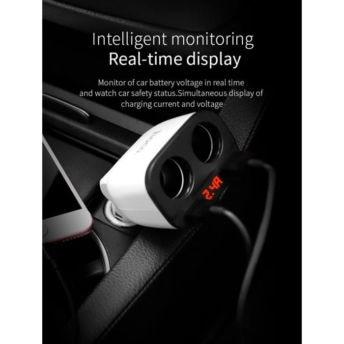 Зарядное устройство HOCO HOCO Z28 Power ocean 2xUSB + display White (6957531091967) изображение 8