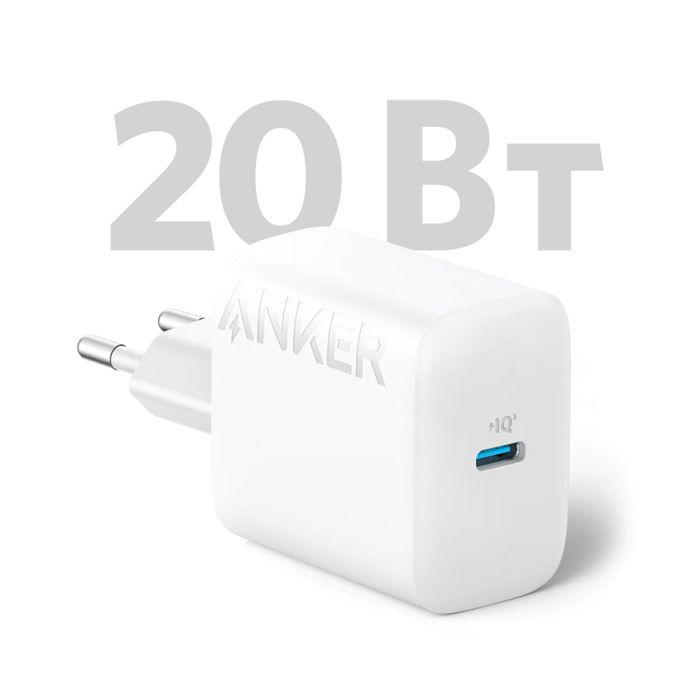 Зарядний пристрій Anker PowerPort 20W USB-C + cable USB-C White (B2347G21) зображення 2