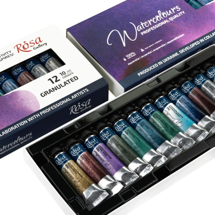 Акварельные краски Rosa Gallery GRANULATION туба 10 мл 12 шт. (4823098544135) изображение 5