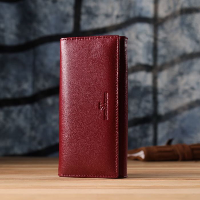 Гаманець ST Leather З натуральної шкіри Бордовий (23065) зображення 10