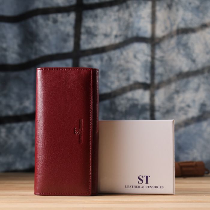Гаманець ST Leather З натуральної шкіри Бордовий (23065) зображення 12