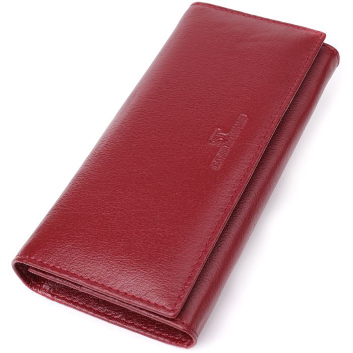 Гаманець ST Leather З натуральної шкіри Бордовий (23065)
