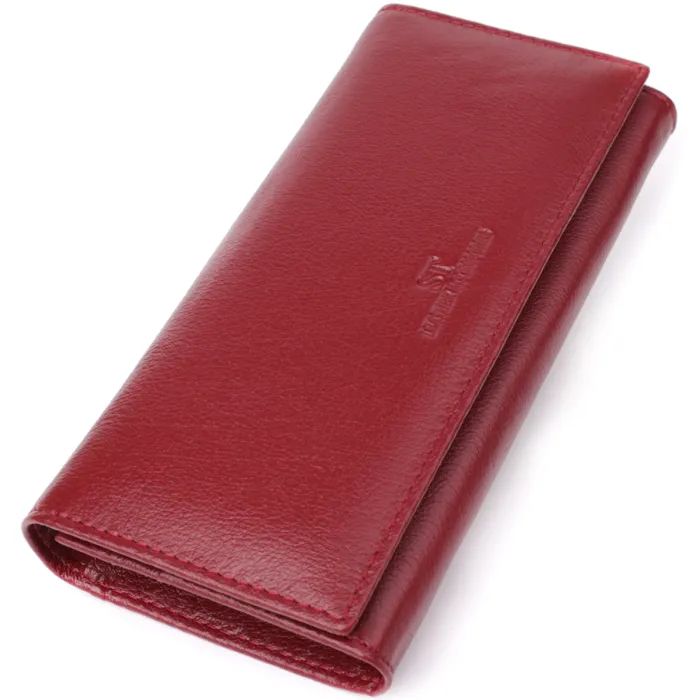Гаманець ST Leather З натуральної шкіри Бордовий (23065)