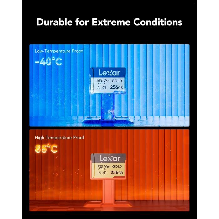 Карта памяти Lexar 256GB microSDXC class 10 UHS-II U3 V60 A1 Professional Gold (LMSGOLD256G-BNNNG) изображение 6