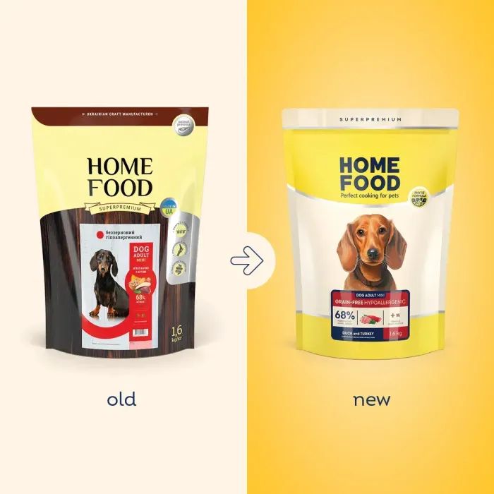 Сухий корм для собак Home Food ADULT MINI Grain-free hypoallergenic з качкою та індичкою 1.6 кг (4820235020934) зображення 2