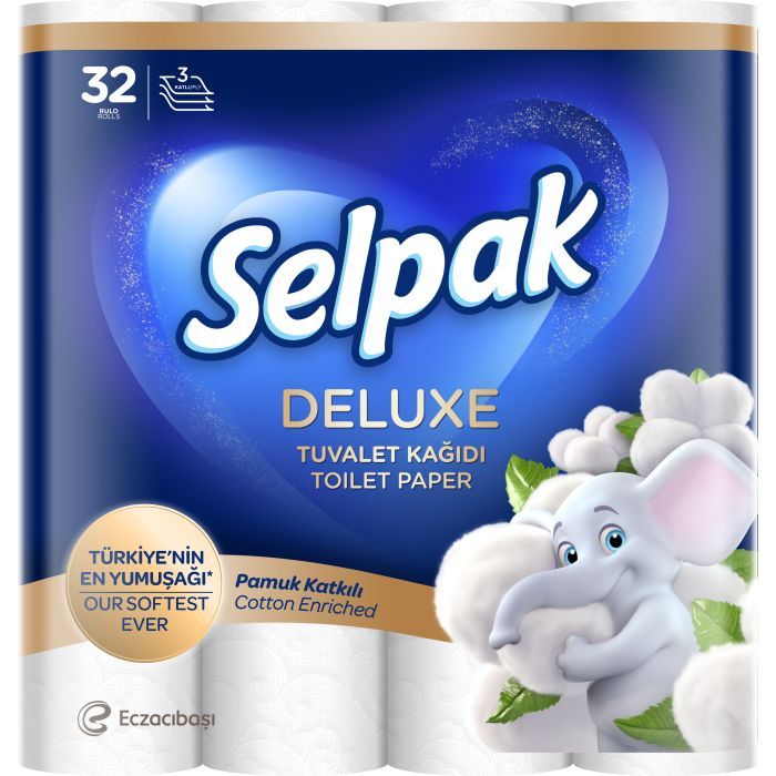 Туалетная бумага Selpak Deluxe 3 слоя 32 рулона (8690530044753)