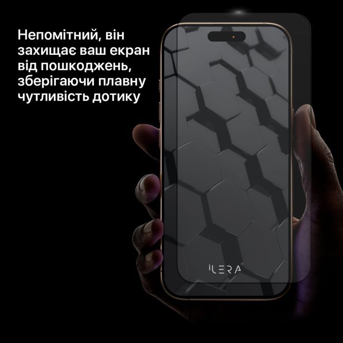 Скло захисне iLera Fantom Glass iPhone 16 Pro Max (ILFANT16PRMX) зображення 6