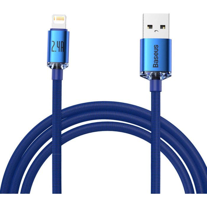 Дата кабель USB 2.0 AM to Lightning 1.2m 2.4A blue Baseus (CAJY000003)